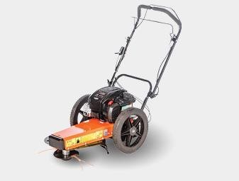 Wheeled shop weed trimmers